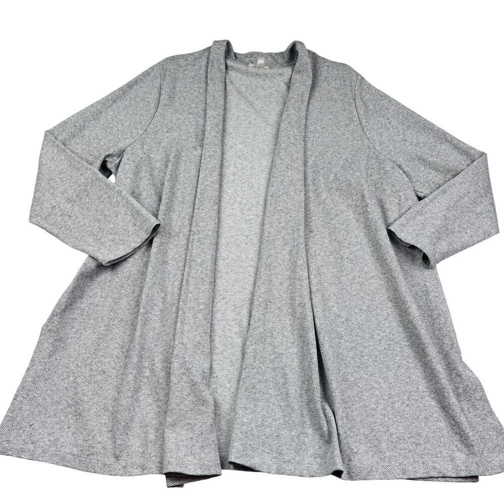 Eileen Fisher Organic Cotton Linen Lyocel Herringbone Cardigan Women's Size 2X